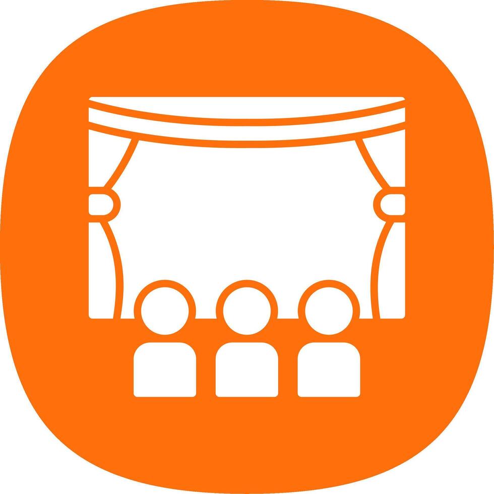 Cinema Glyph Curve Icon Design vector