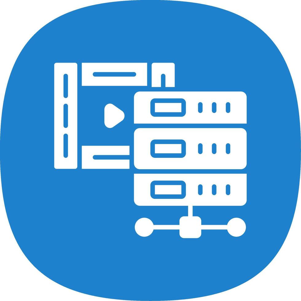 multimedia base de datos glifo curva icono diseño vector