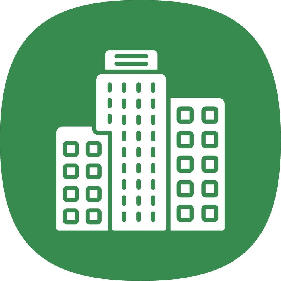 Building Glyph Curve Icon Design vector