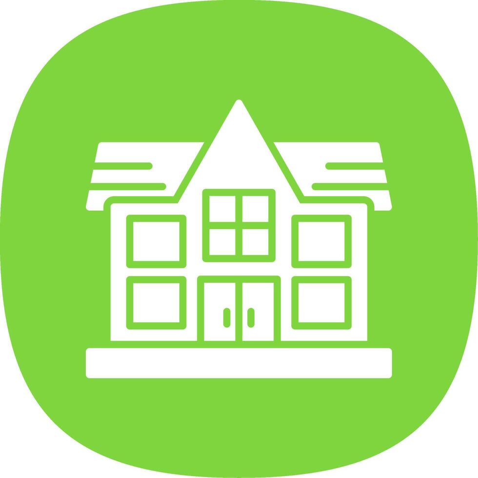 House Glyph Curve Icon Design vector