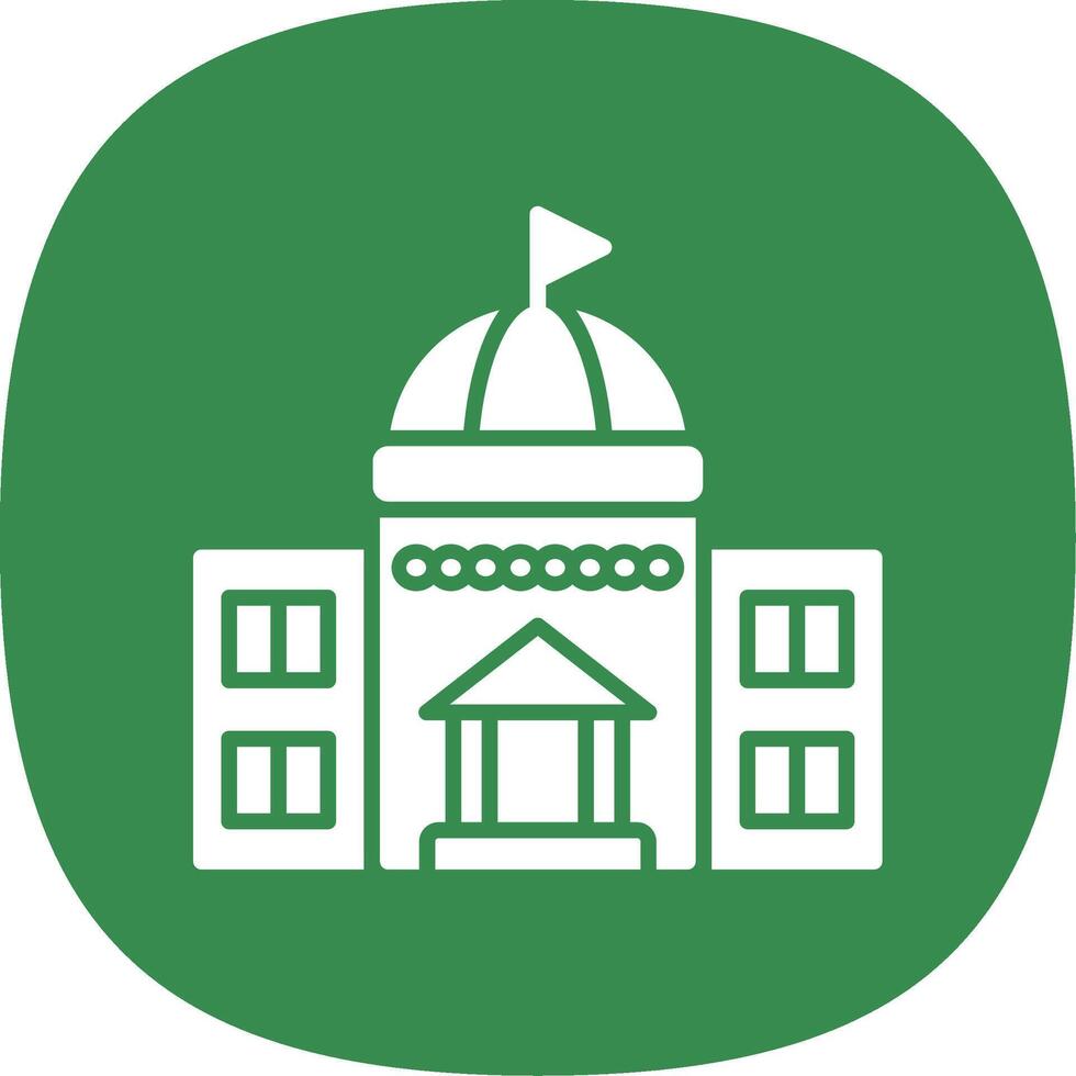 Government Glyph Curve Icon Design vector