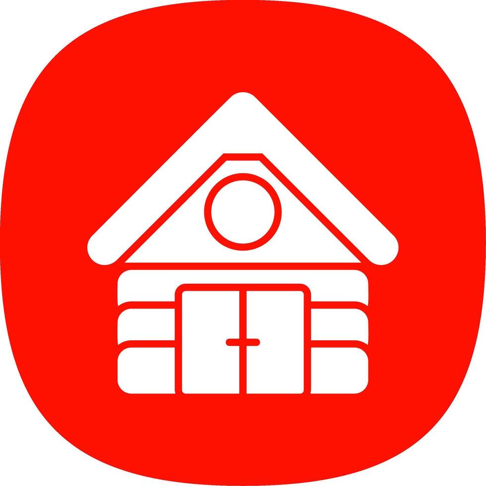 Cabin Glyph Curve Icon Design vector