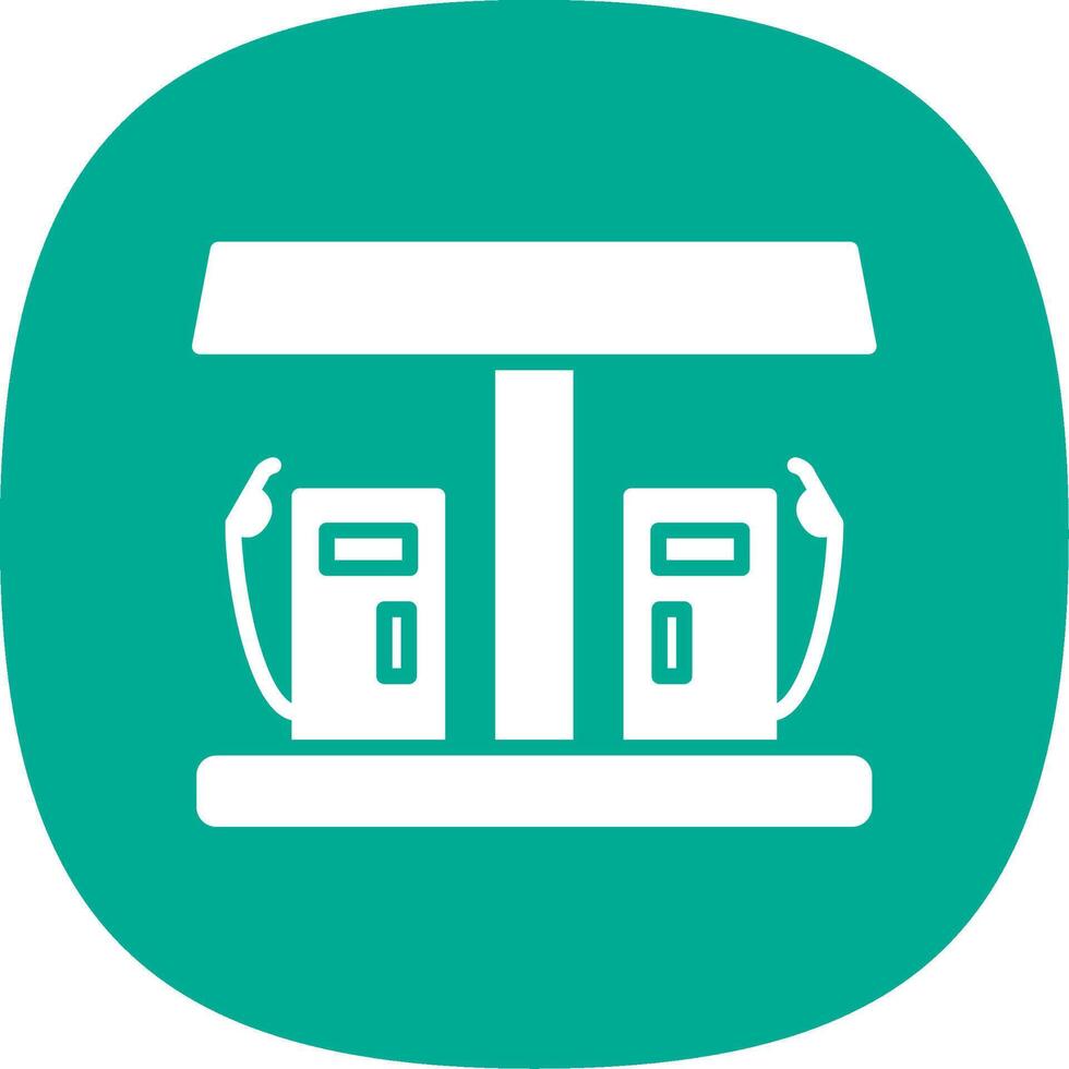 Gas Station Glyph Curve Icon Design vector
