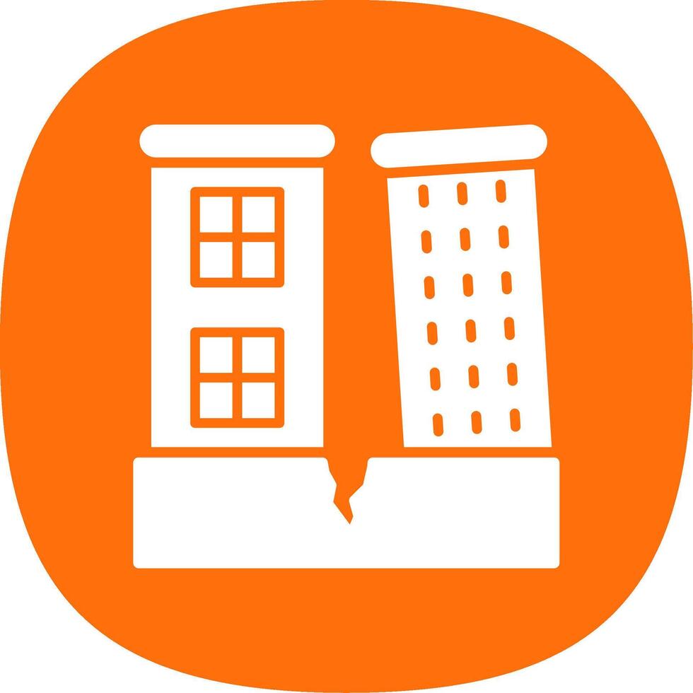 Earthquake Glyph Curve Icon Design vector