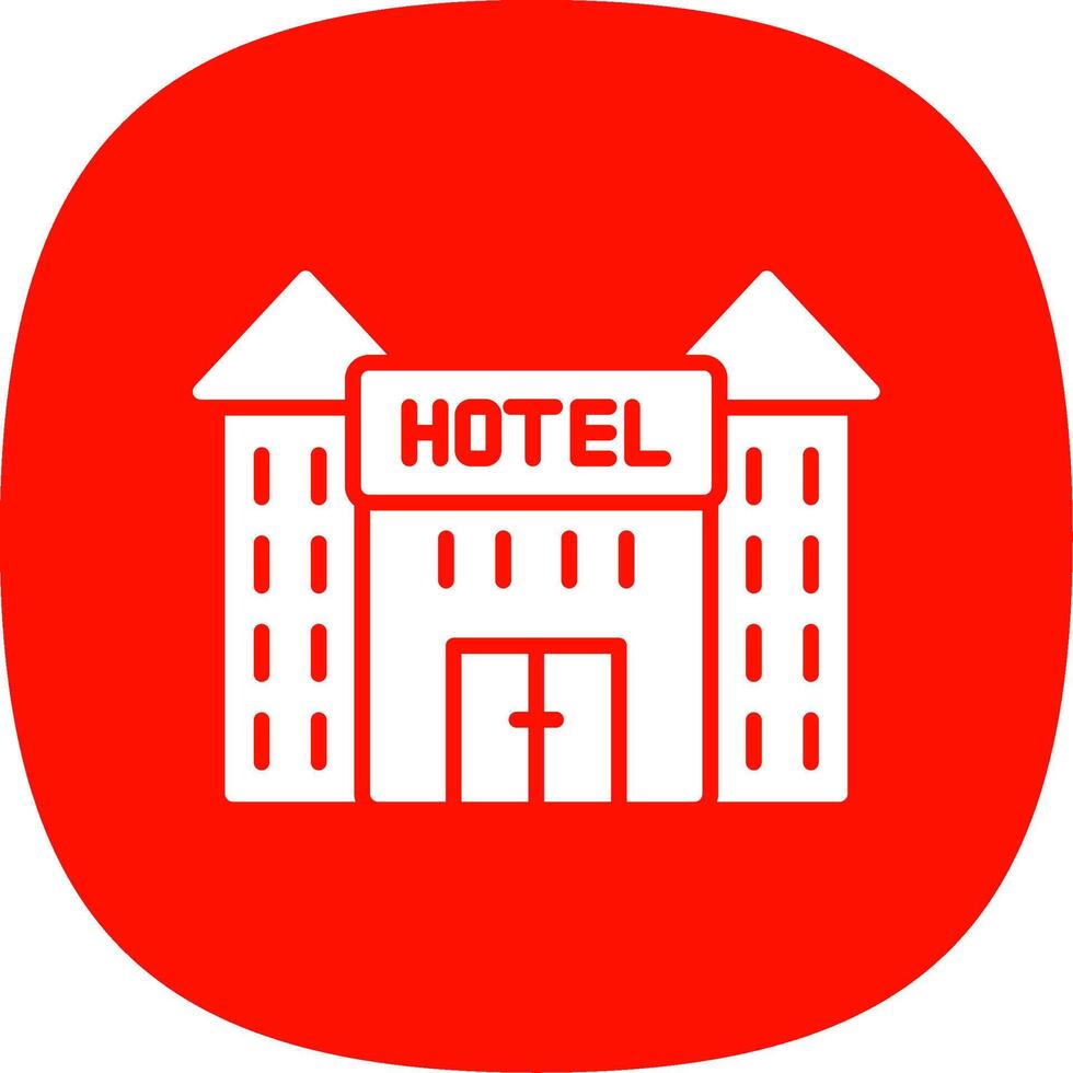 hotel glifo curva icono diseño vector