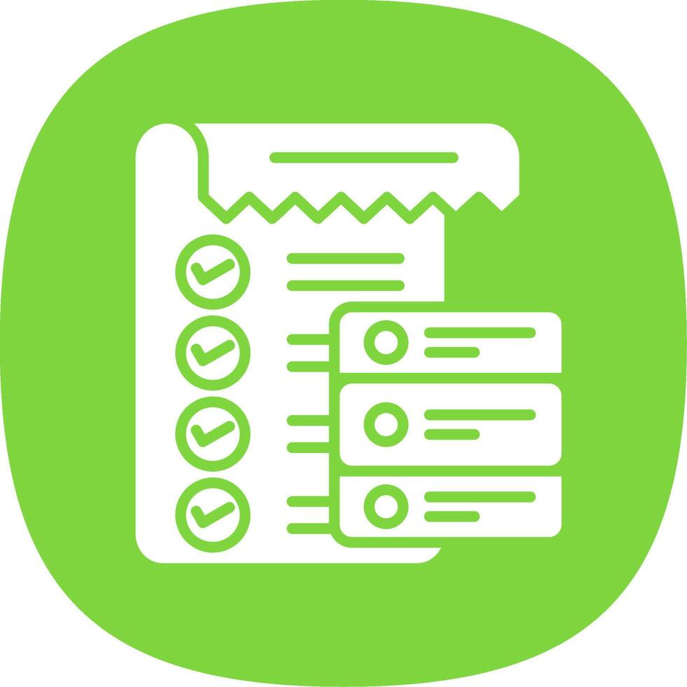 Data List Glyph Curve Icon Design vector