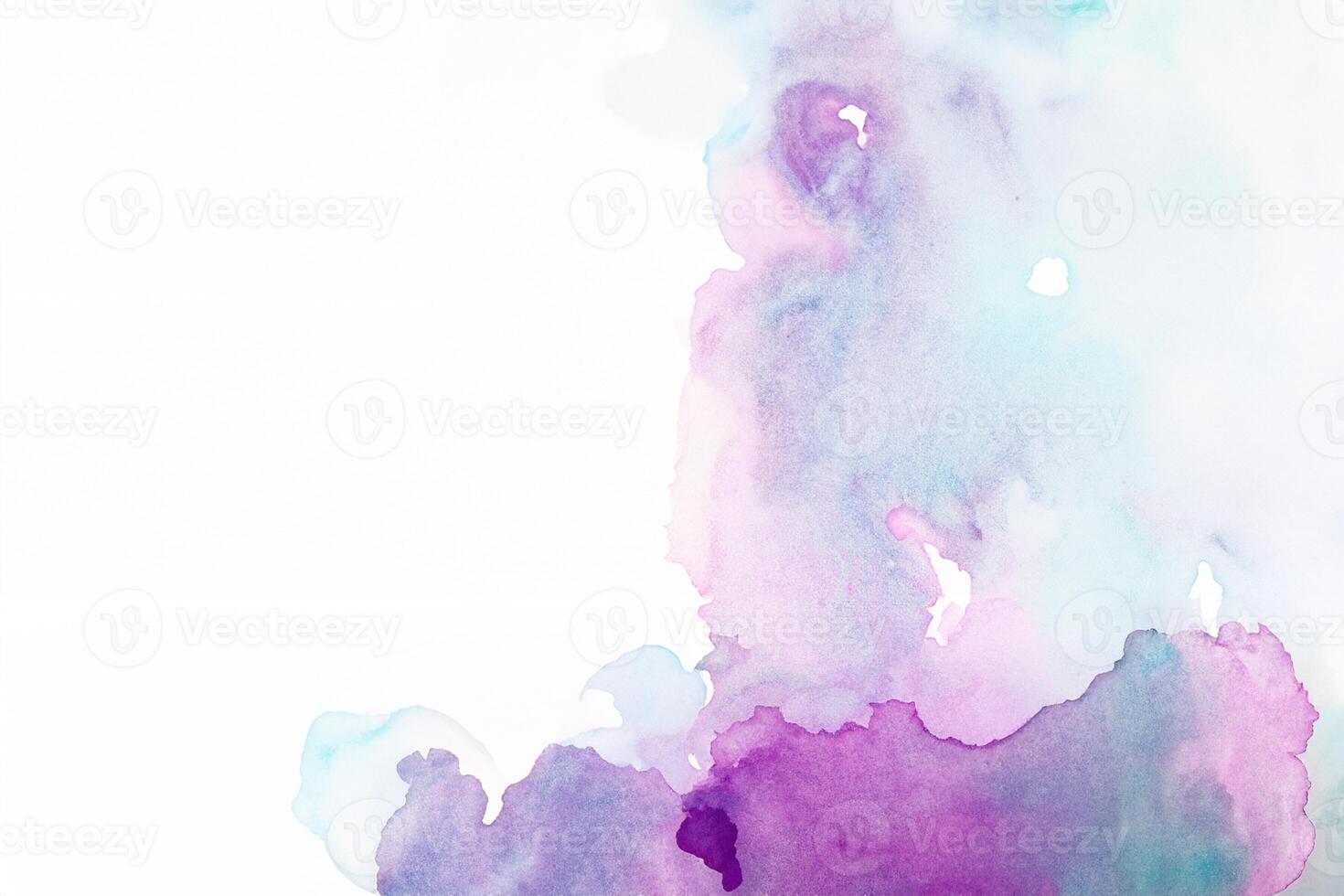 Abstract Watercolor Stains on White Paper, Creativity Unleashed. photo