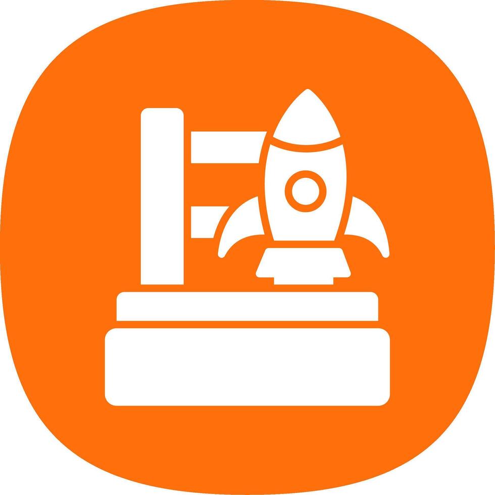 Rocket Launch Glyph Curve Icon Design vector