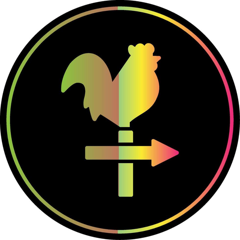 Weather Vane Glyph Due Color Icon Design vector
