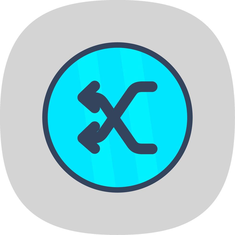 Shuffle Flat Curve Icon Design vector