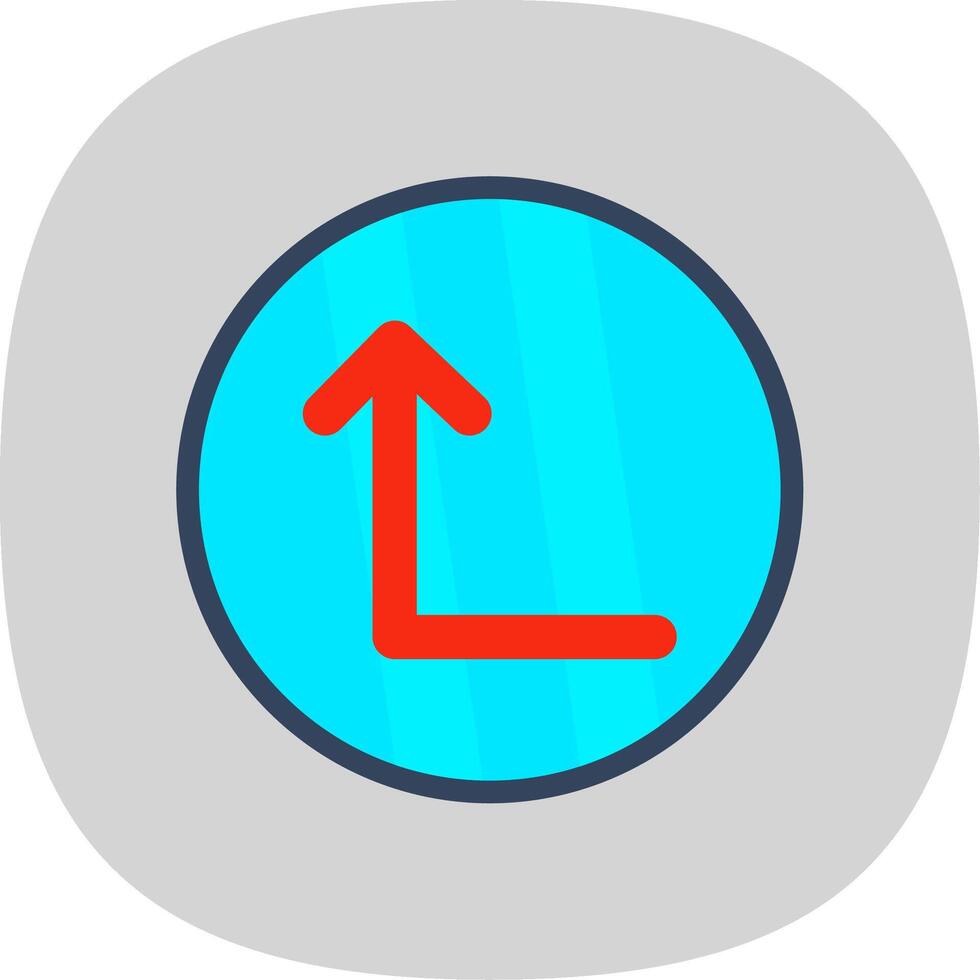 Turn Up Flat Curve Icon Design vector