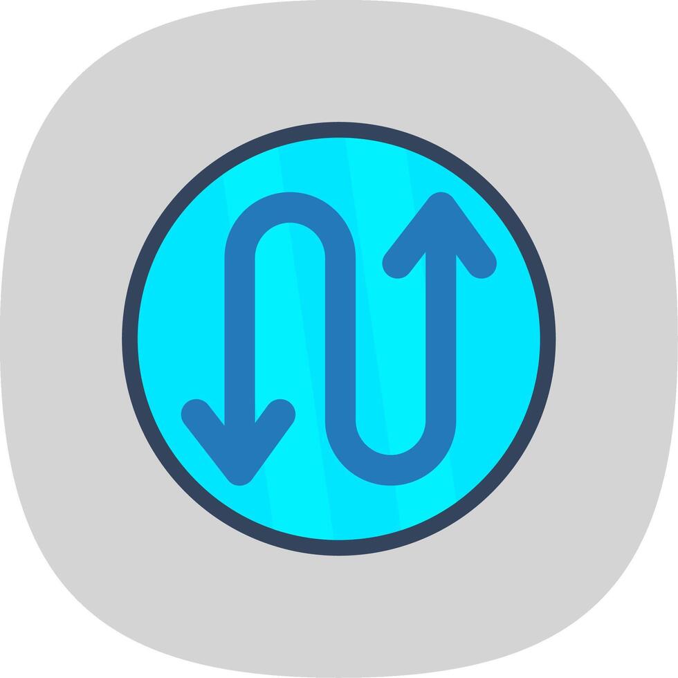 Zigzag Flat Curve Icon Design vector