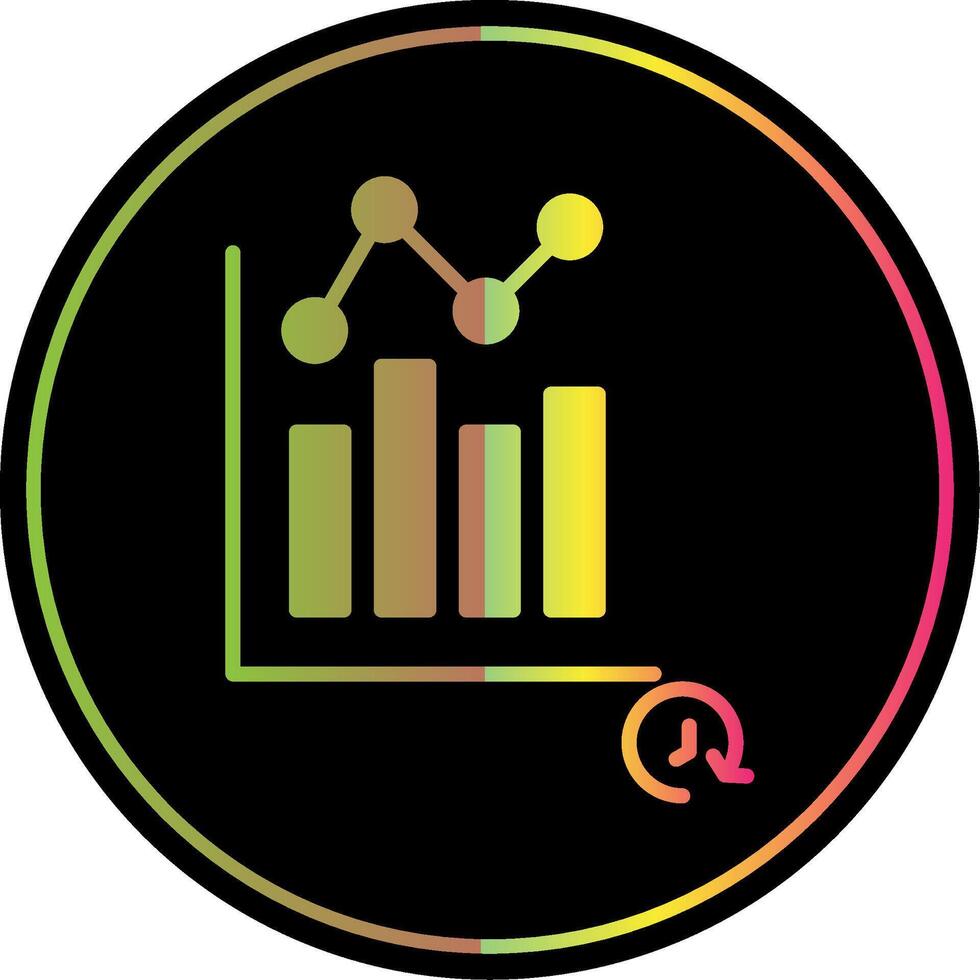 Time Analysis Glyph Due Color Icon Design vector