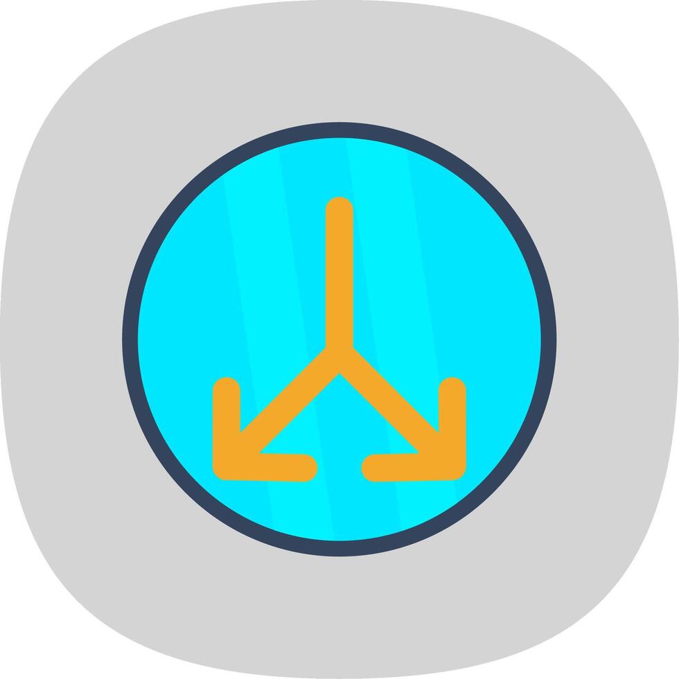 Split Flat Curve Icon Design vector
