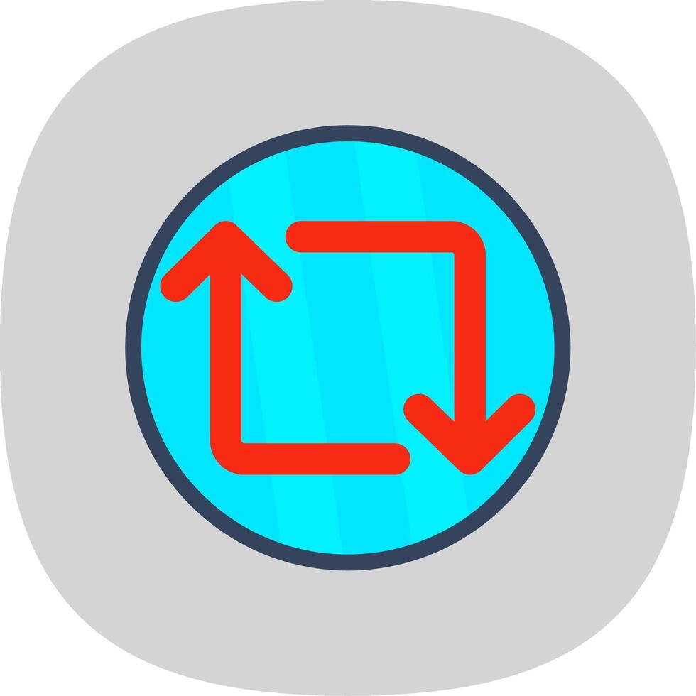 Loop Flat Curve Icon Design vector