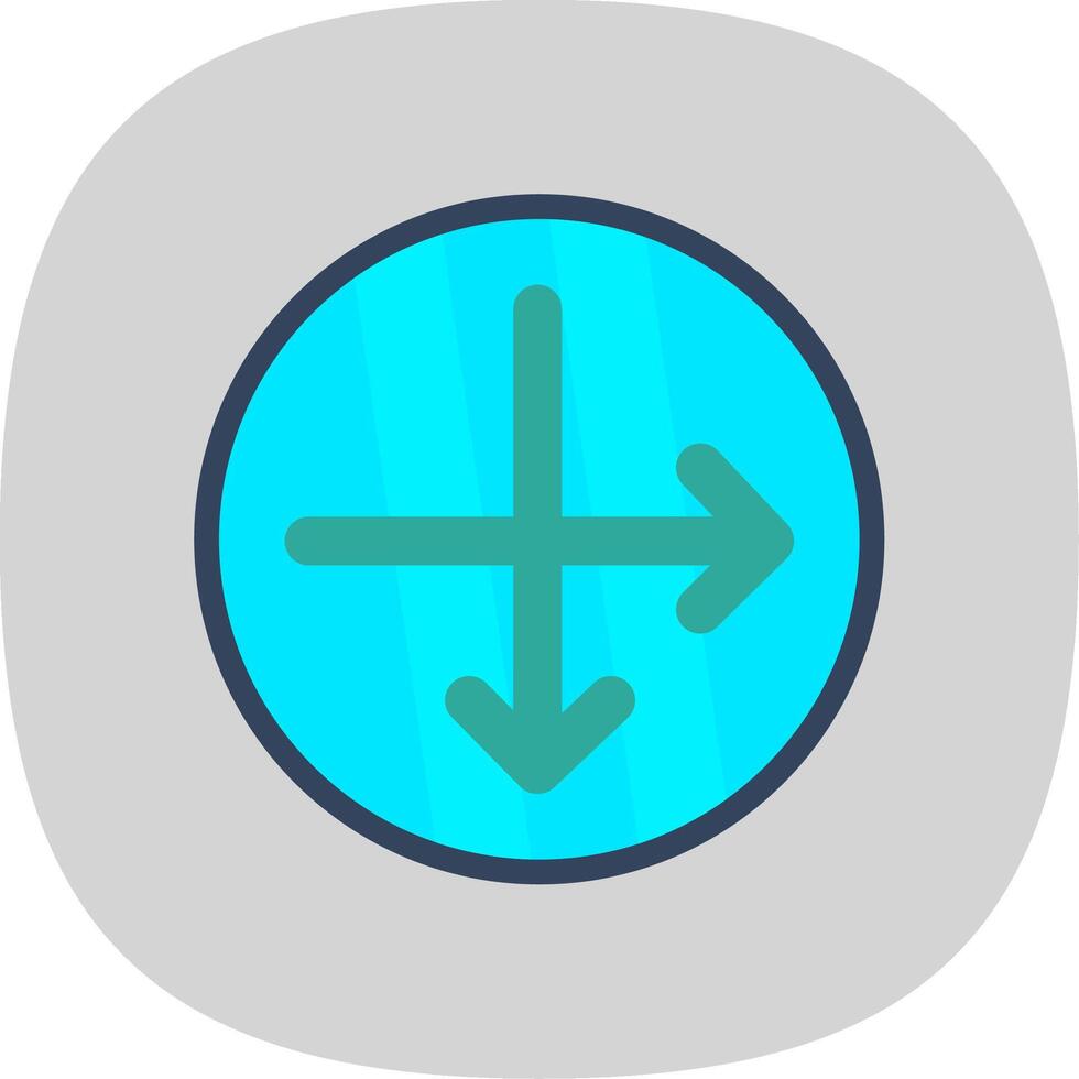 Intersect Flat Curve Icon Design vector