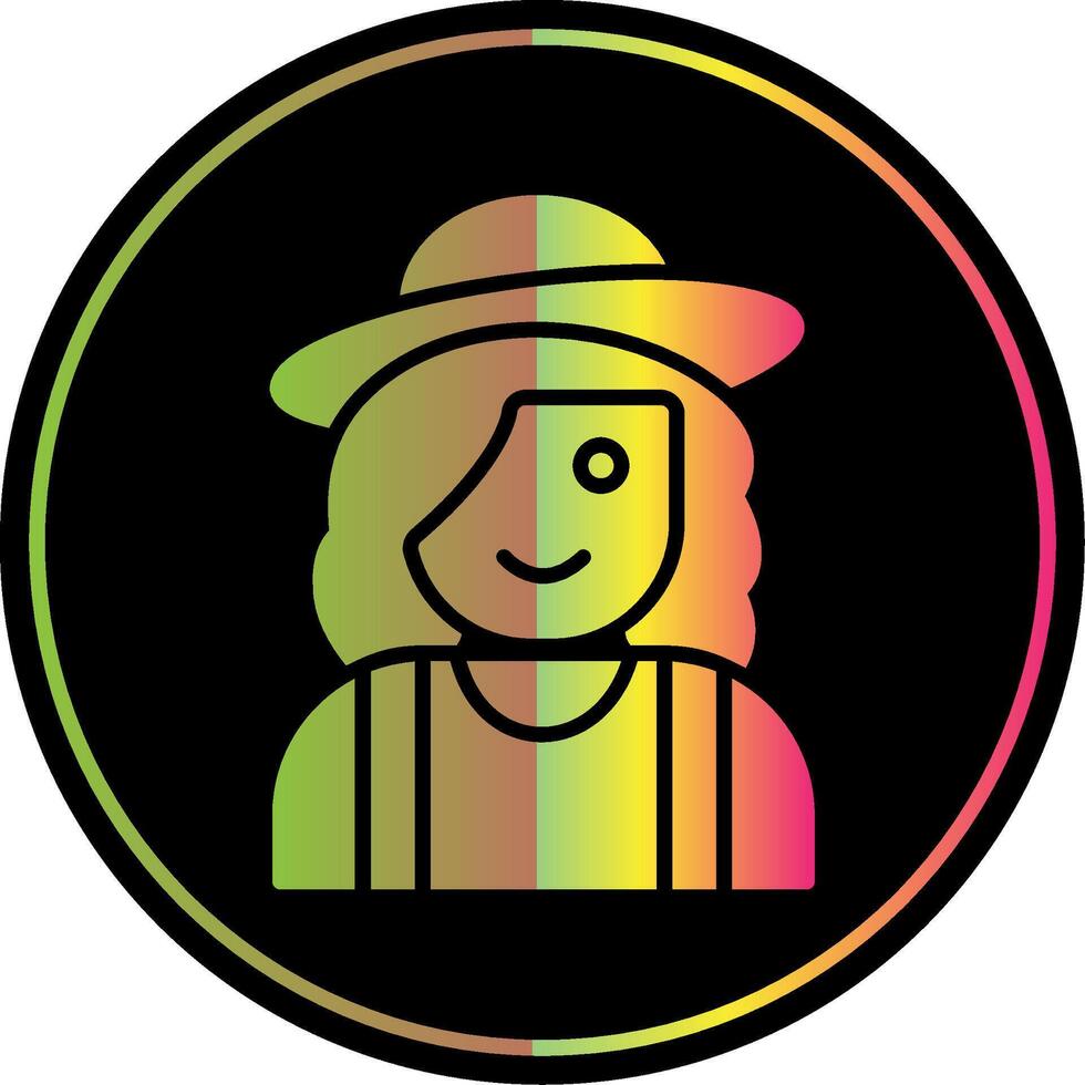 Farmer Female Glyph Due Color Icon Design vector