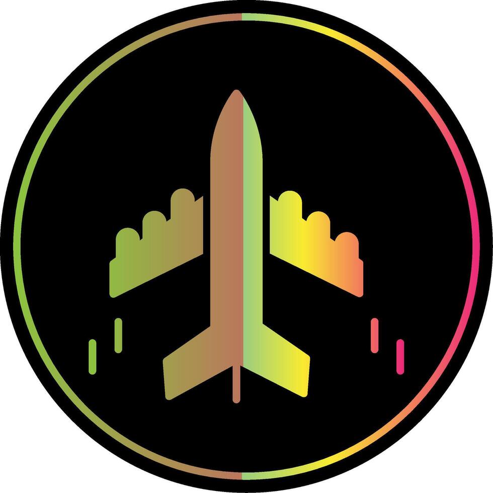 Plane Glyph Due Color Icon Design vector