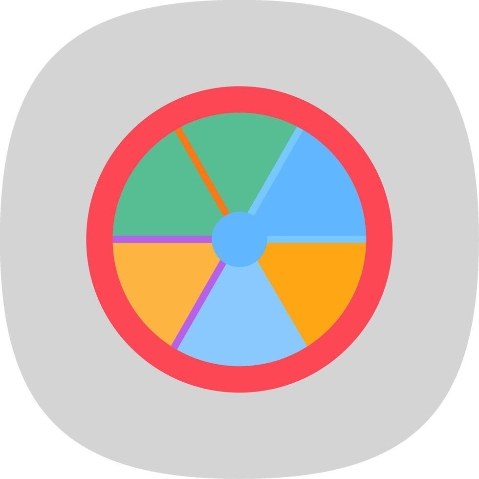 Color Wheel Flat Curve Icon Design vector