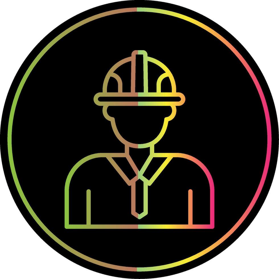 Engineer Line Gradient Due Color Icon Design vector