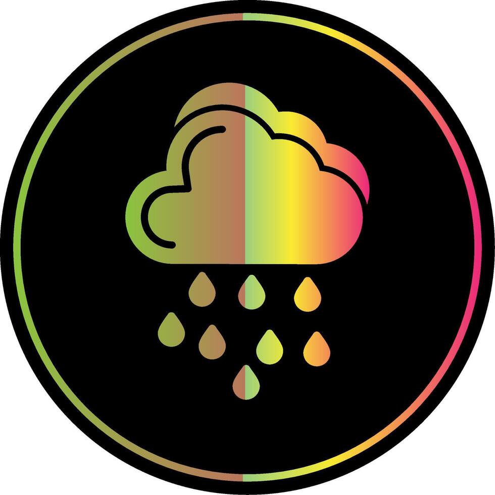Rain Glyph Due Color Icon Design vector