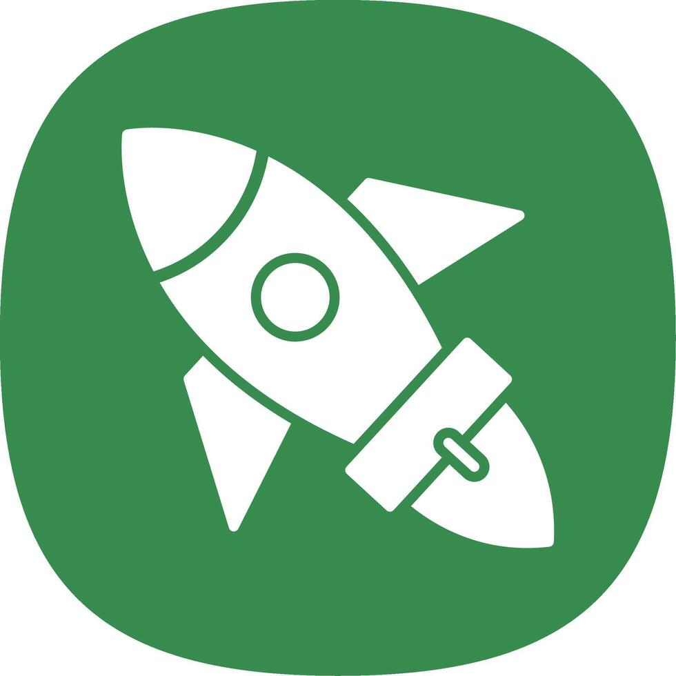 Rocket Glyph Curve Icon Design vector