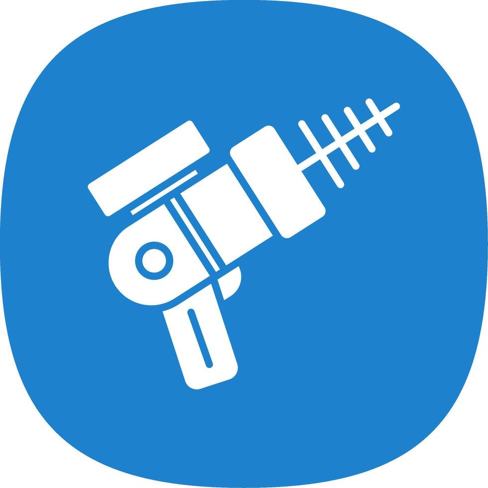 Laser Gun Glyph Curve Icon Design vector