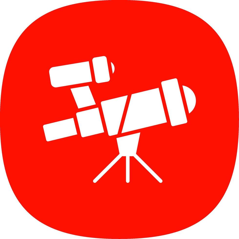 Telescope Glyph Curve Icon Design vector