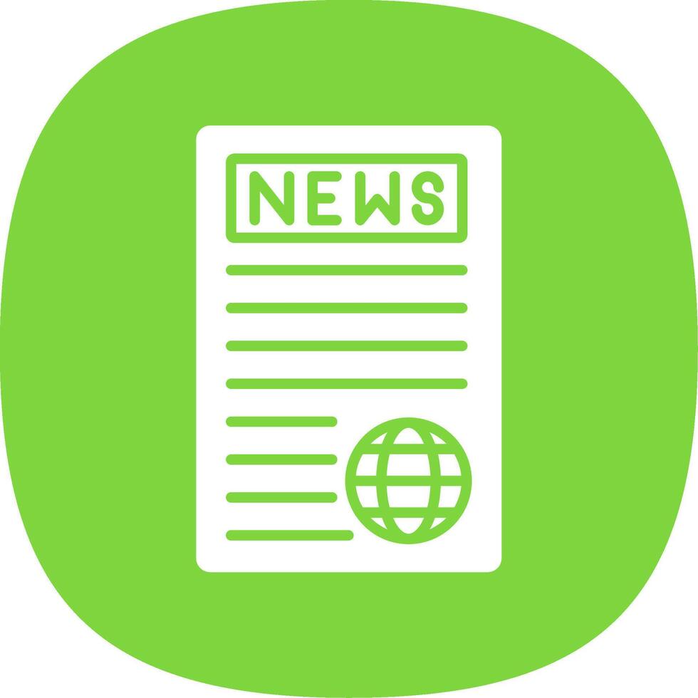 News Report Glyph Curve Icon Design vector
