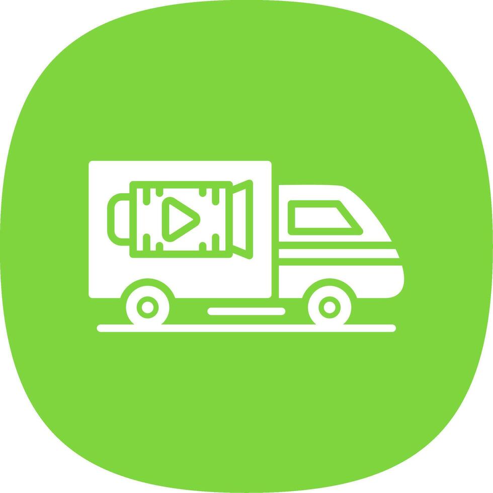 Lorry Glyph Curve Icon Design vector