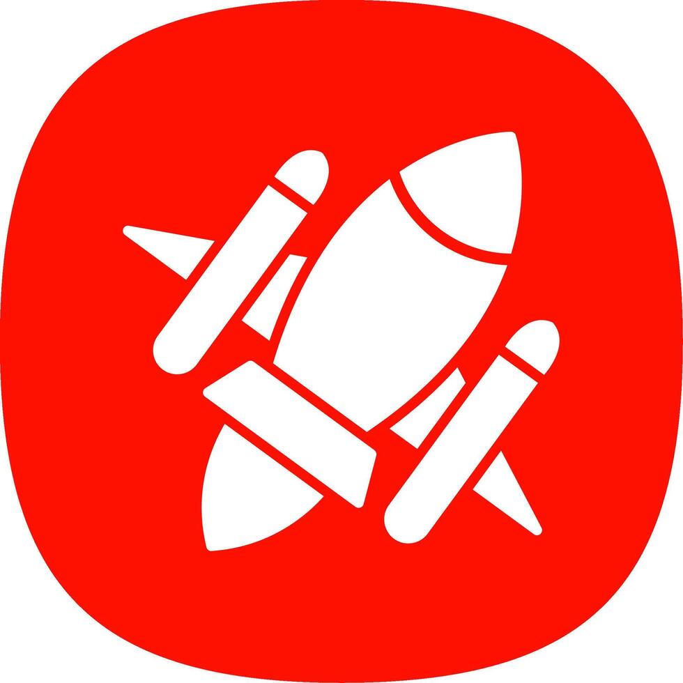 Rocket Ship Glyph Curve Icon Design vector