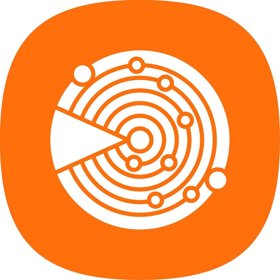 Sonar Glyph Curve Icon Design vector