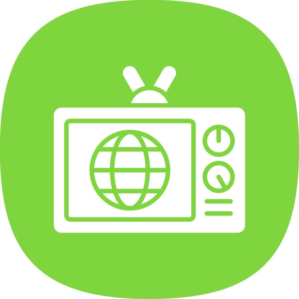 News Glyph Curve Icon Design vector