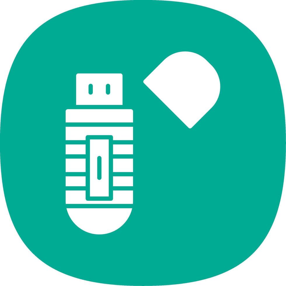 Usb Stick Glyph Curve Icon Design vector