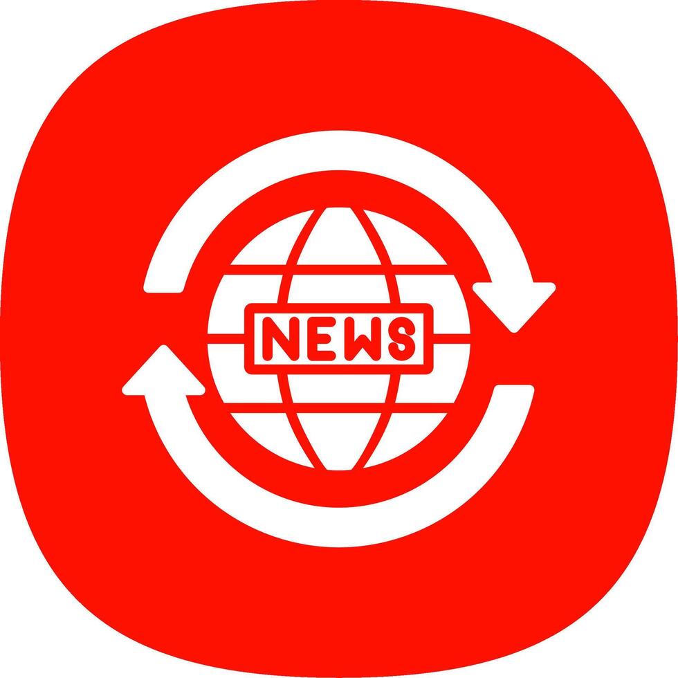 News Report Glyph Curve Icon Design vector