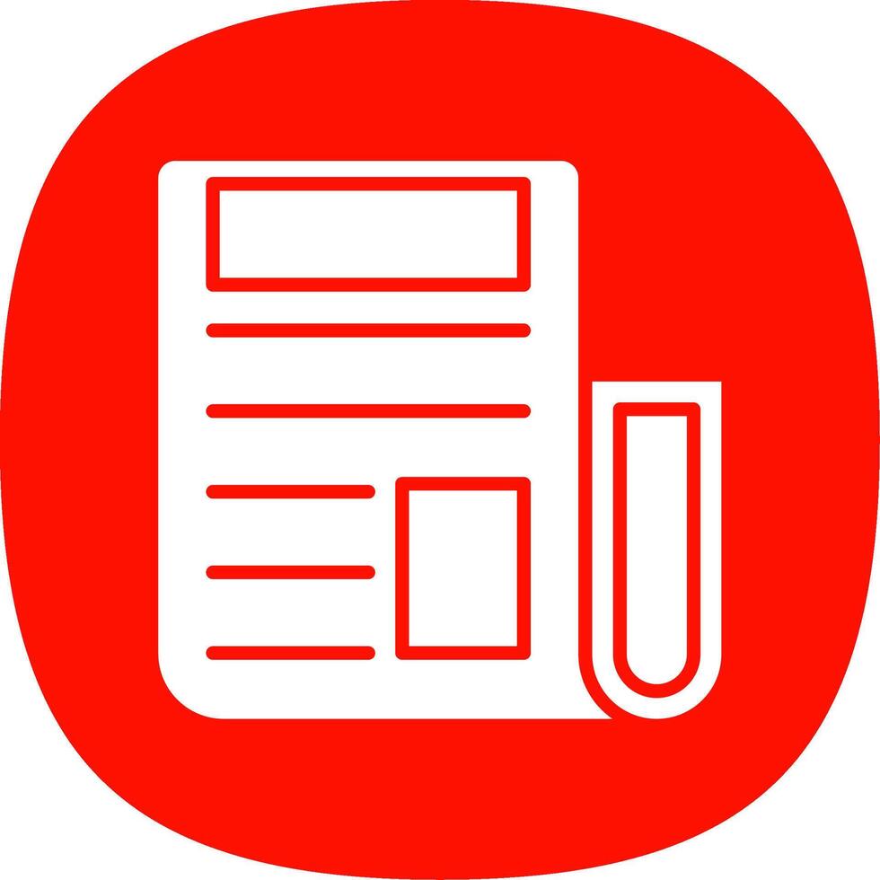 Newspaper Glyph Curve Icon Design vector