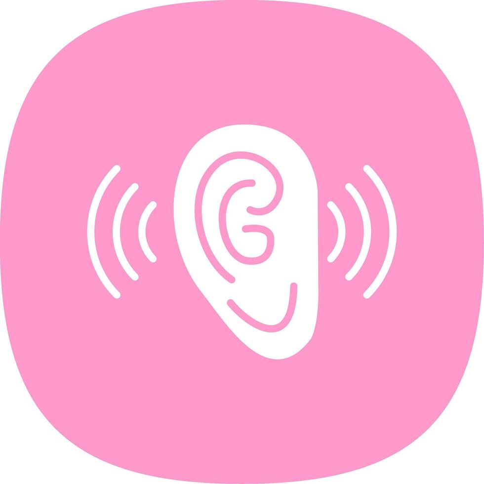 Listening Glyph Curve Icon Design vector