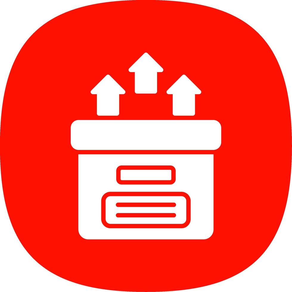 Storage Box Glyph Curve Icon Design vector