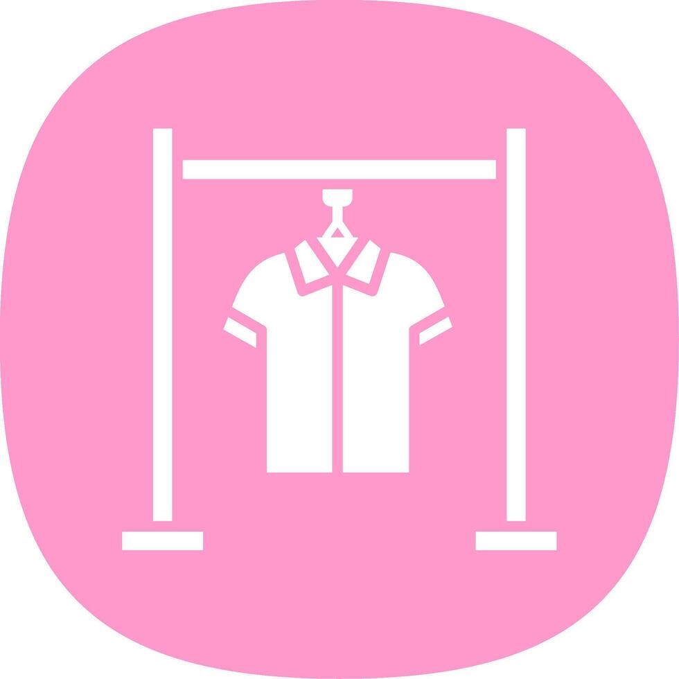 Clothing Rack Glyph Curve Icon Design vector