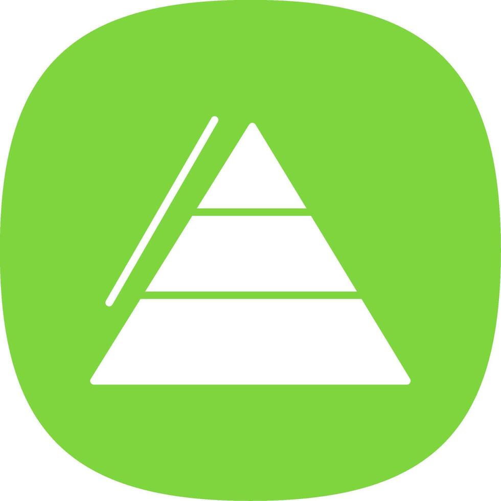 Pyramid Charts Glyph Curve Icon Design vector