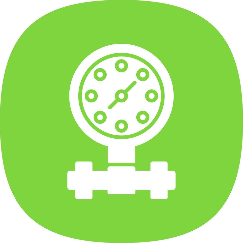 Pressure Gauge Glyph Curve Icon Design vector