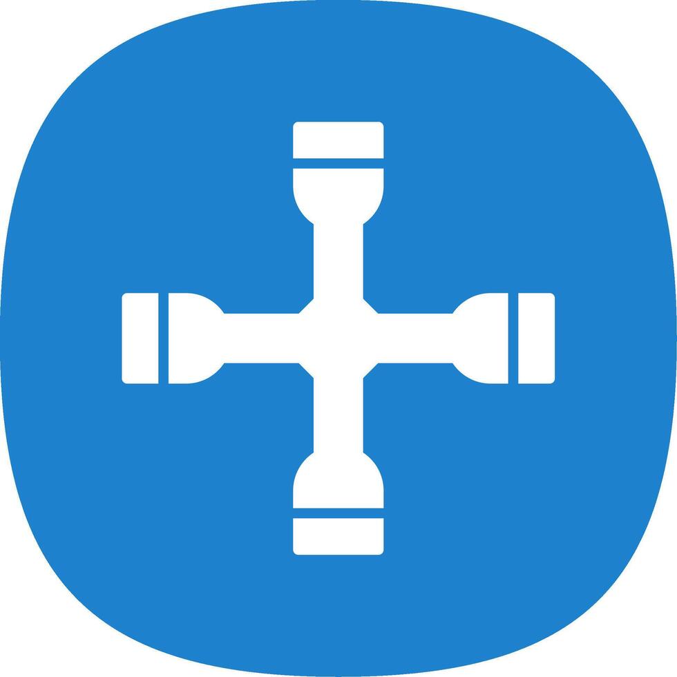 Wheel Brace Glyph Curve Icon Design vector