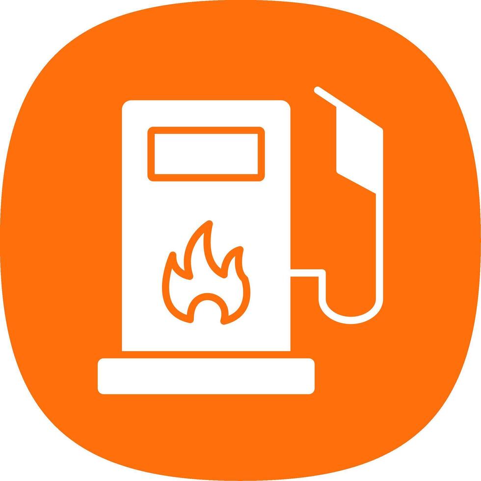 Fuel Station Glyph Curve Icon Design vector