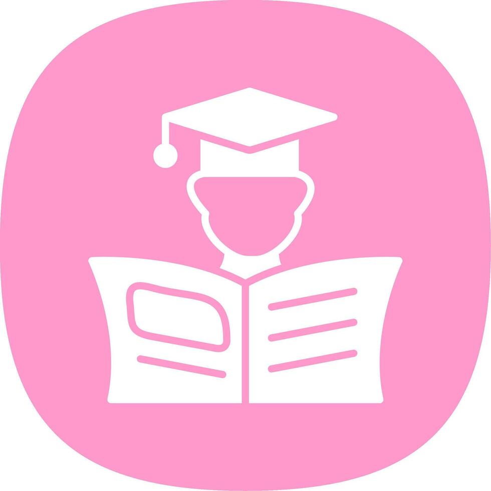 Student Glyph Curve Icon Design vector