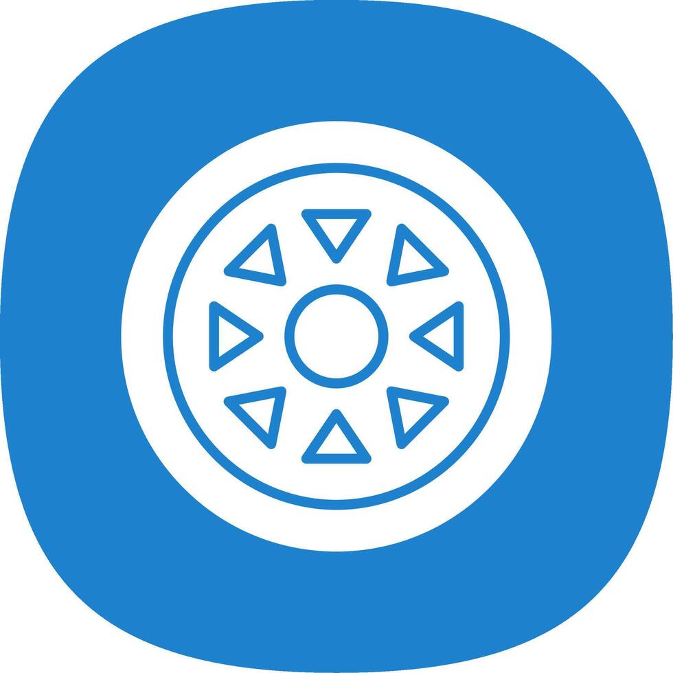 Rim Glyph Curve Icon Design vector