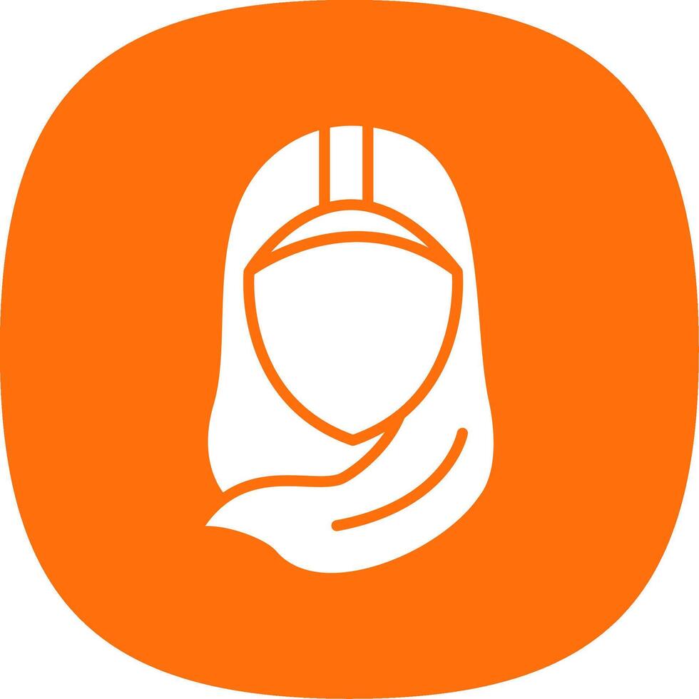 Hijab Glyph Curve Icon Design vector