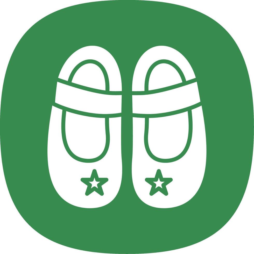 Baby Shoe Glyph Curve Icon Design vector