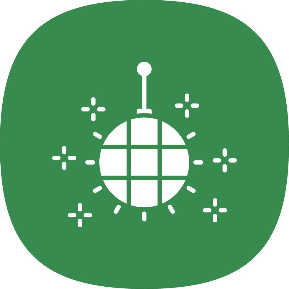 Disco Ball Glyph Curve Icon Design vector