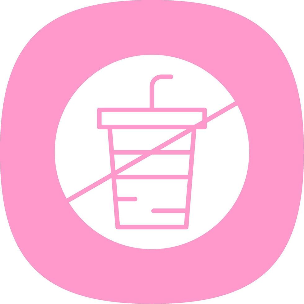 No Drink Glyph Curve Icon Design vector