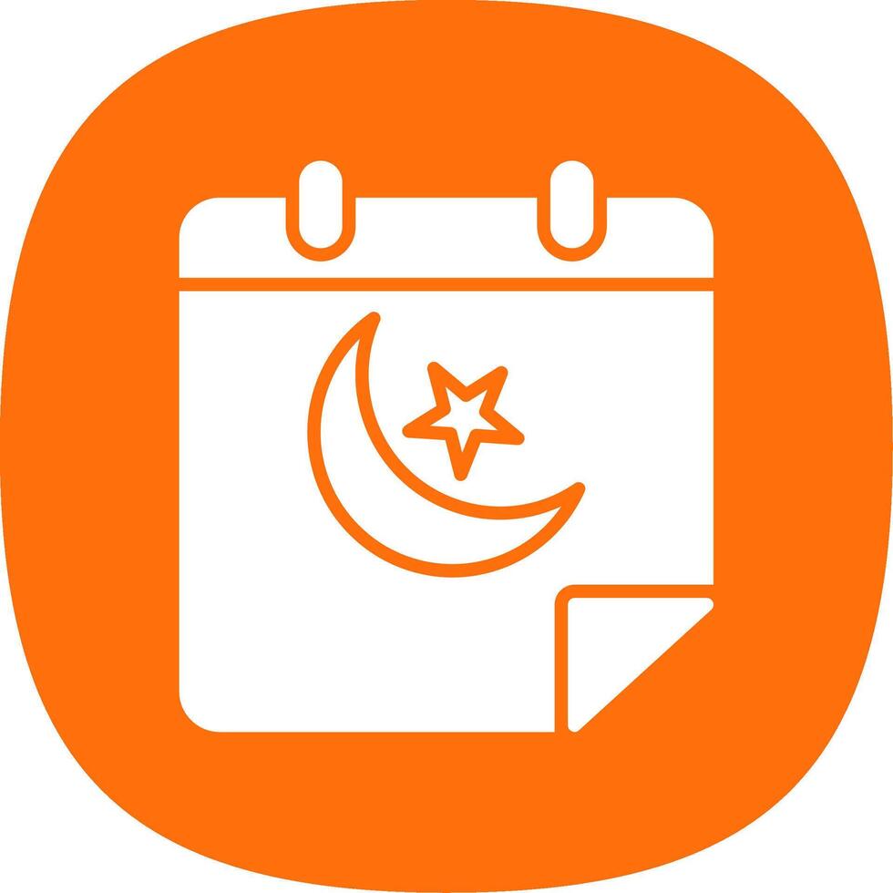 Calendar Glyph Curve Icon Design vector
